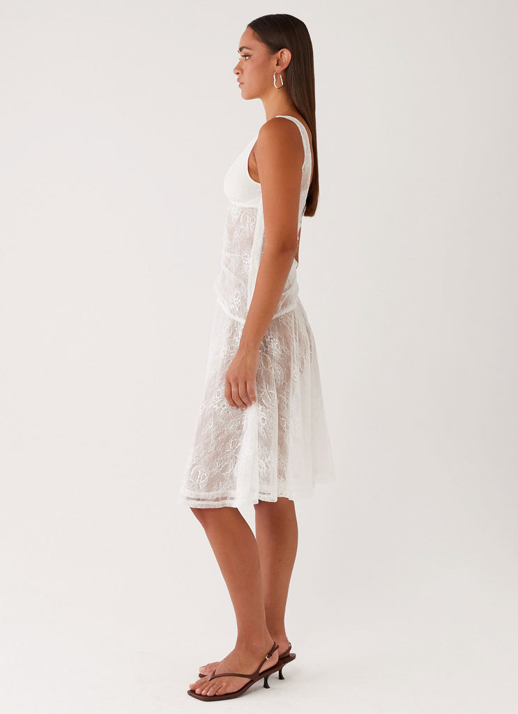 Remember Me Lace Midi Dress - White