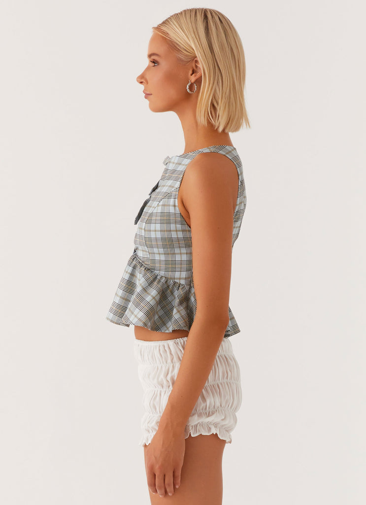 Romina Tie Top - Check