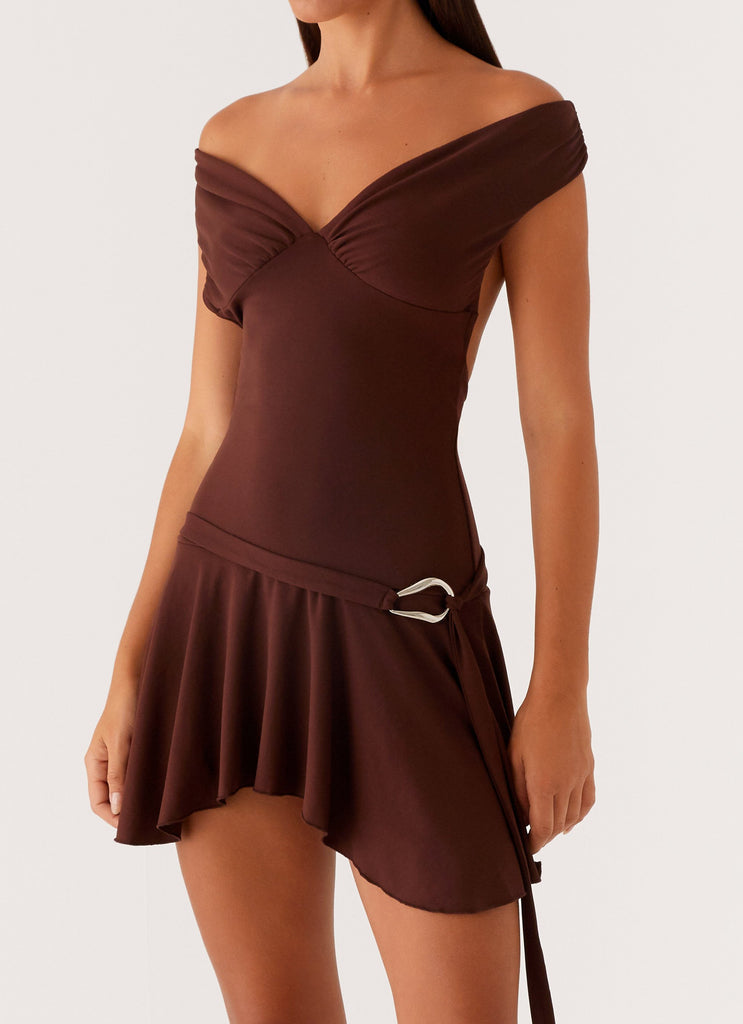 Saffira Mini Dress - Chocolate