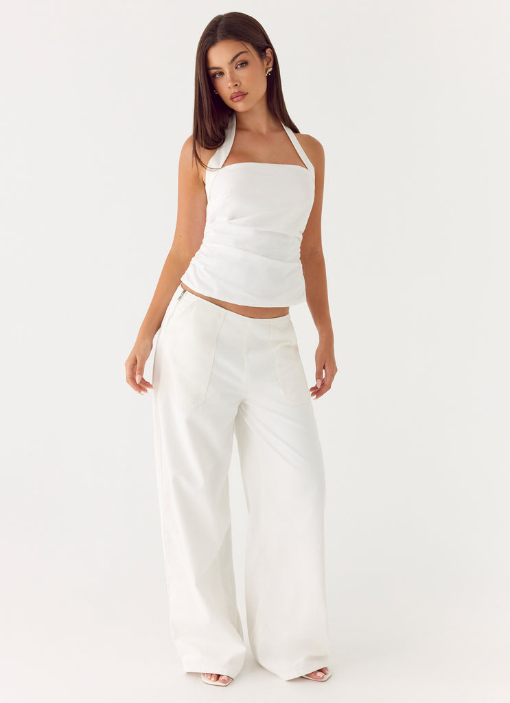 Seethal Halter Top - White