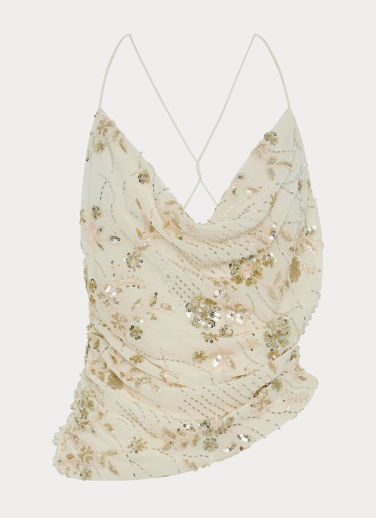 Seona Beaded Top - Ivory