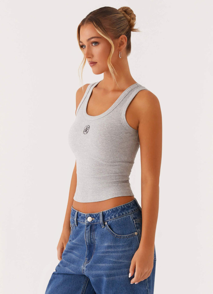 Signature Tank Top - Light Grey Marle