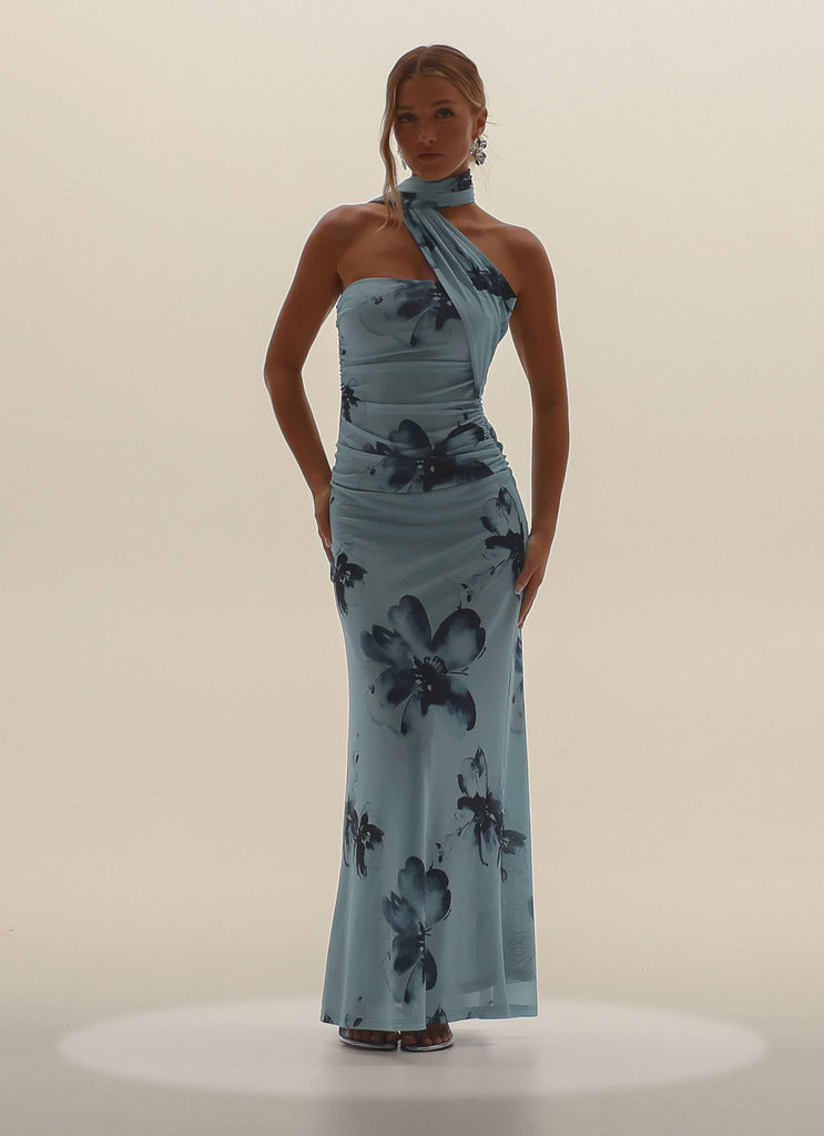 Songbird Maxi Dress - Blue Black Floral