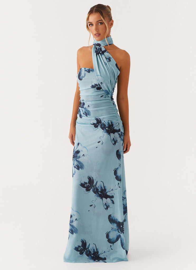 Songbird Maxi Dress - Blue Black Floral