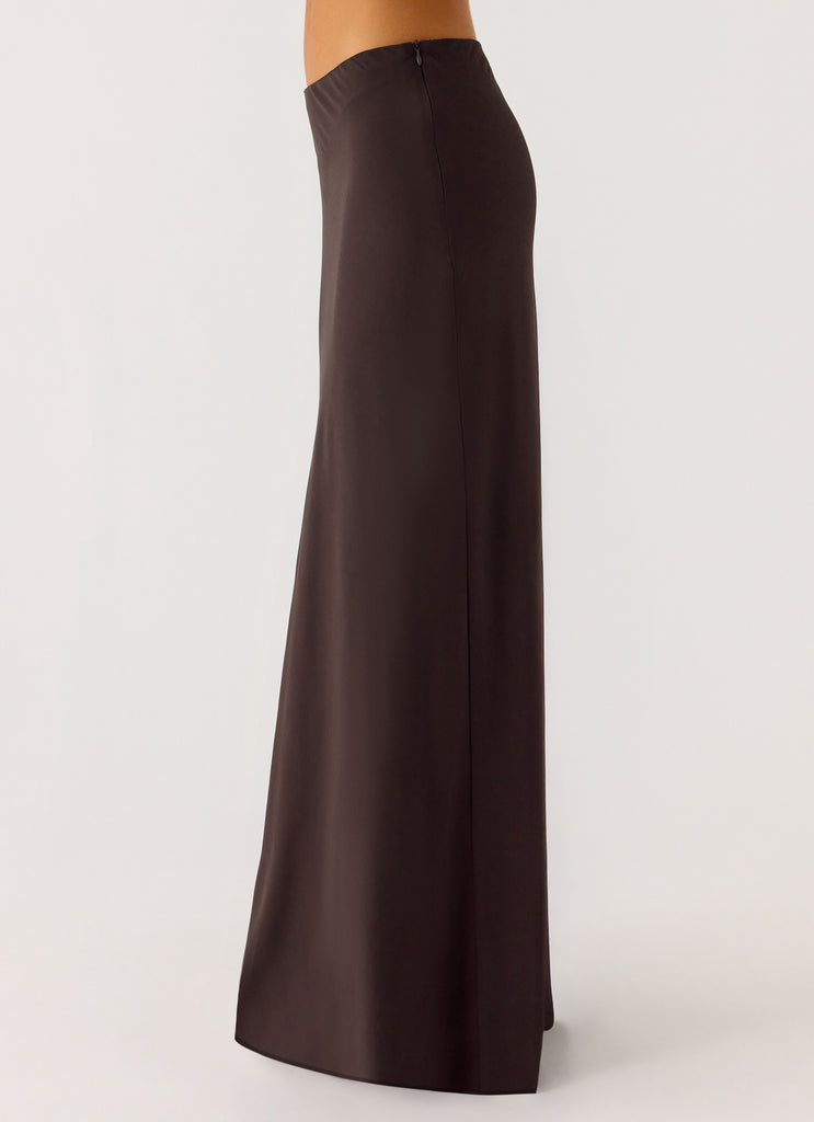 Star Girl Chiffon Maxi Skirt - Cool Chocolate