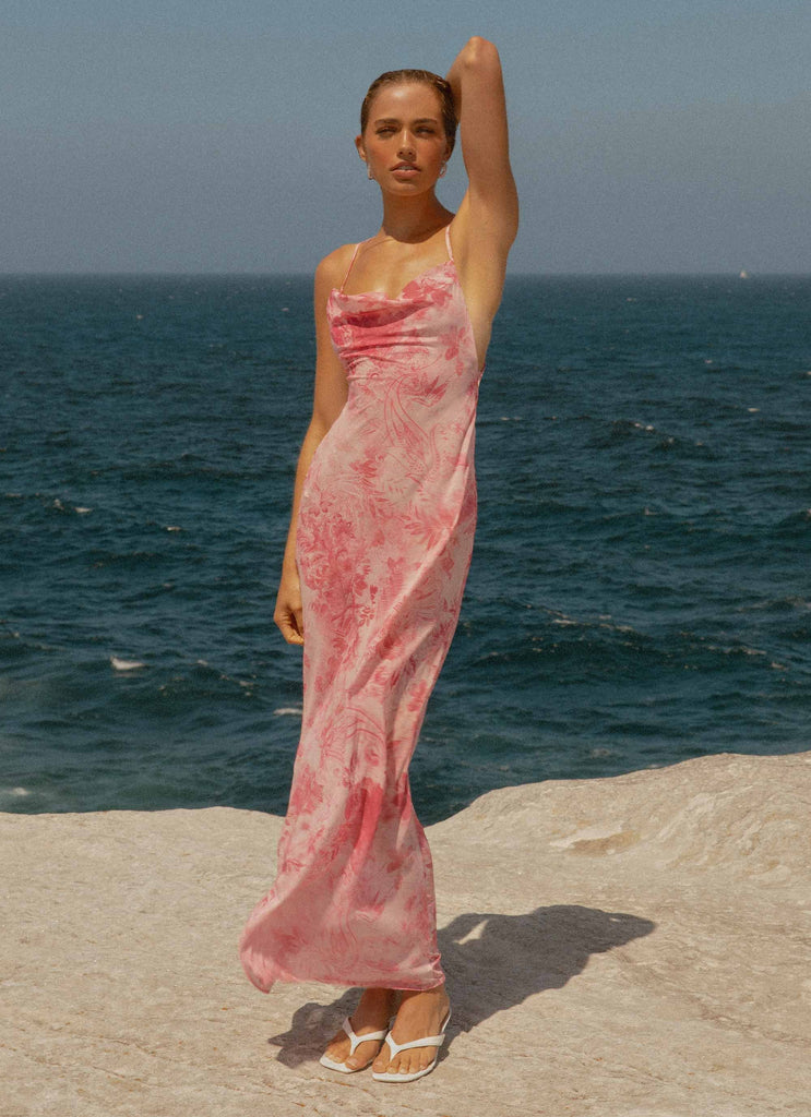 Tara Maxi Dress - Pink Print