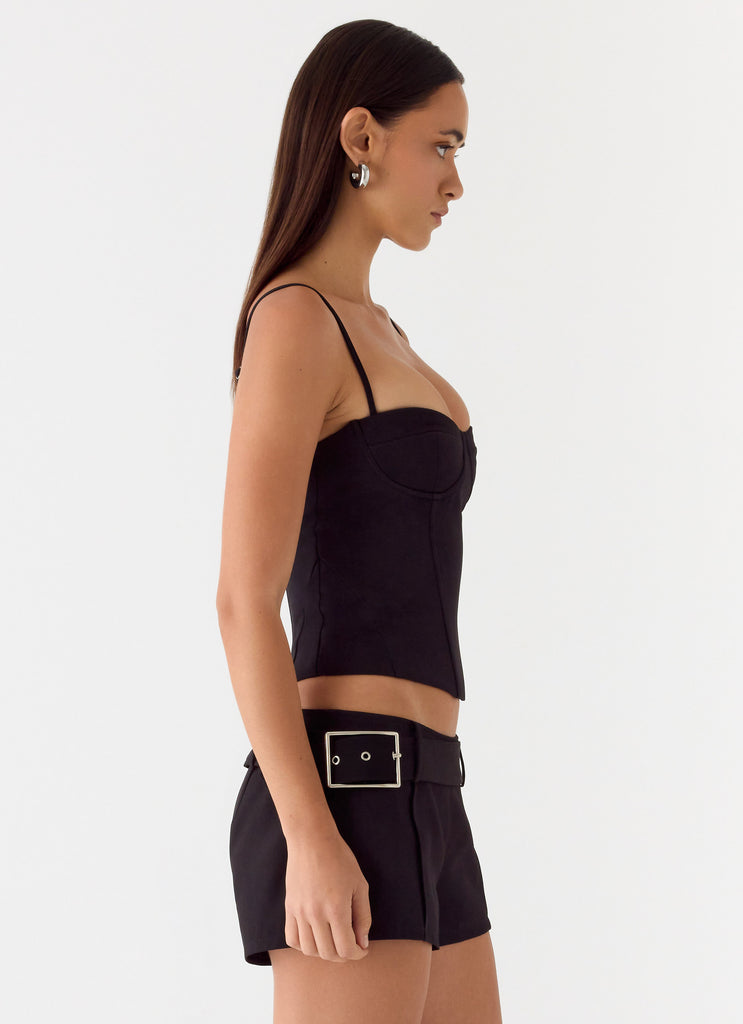 Tayana Corset Top - Black