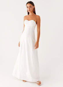 Tayla Linen Maxi Dress - White