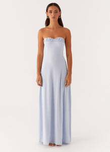 Tayla Linen Maxi Dress - Blue