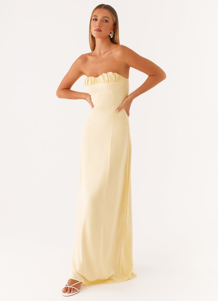 Tayla Linen Maxi Dress - Yellow