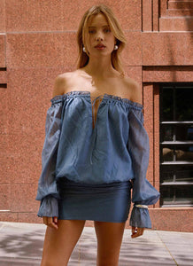 Tedara Mini Dress - Washed Navy