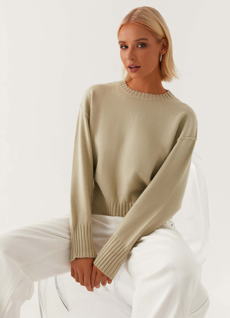 Thelma Oversized Knit Sweater - Pastel Green