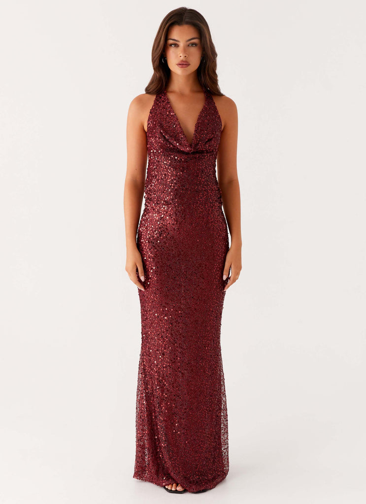 Treasured Sequin Maxi Dress - Fuchsia