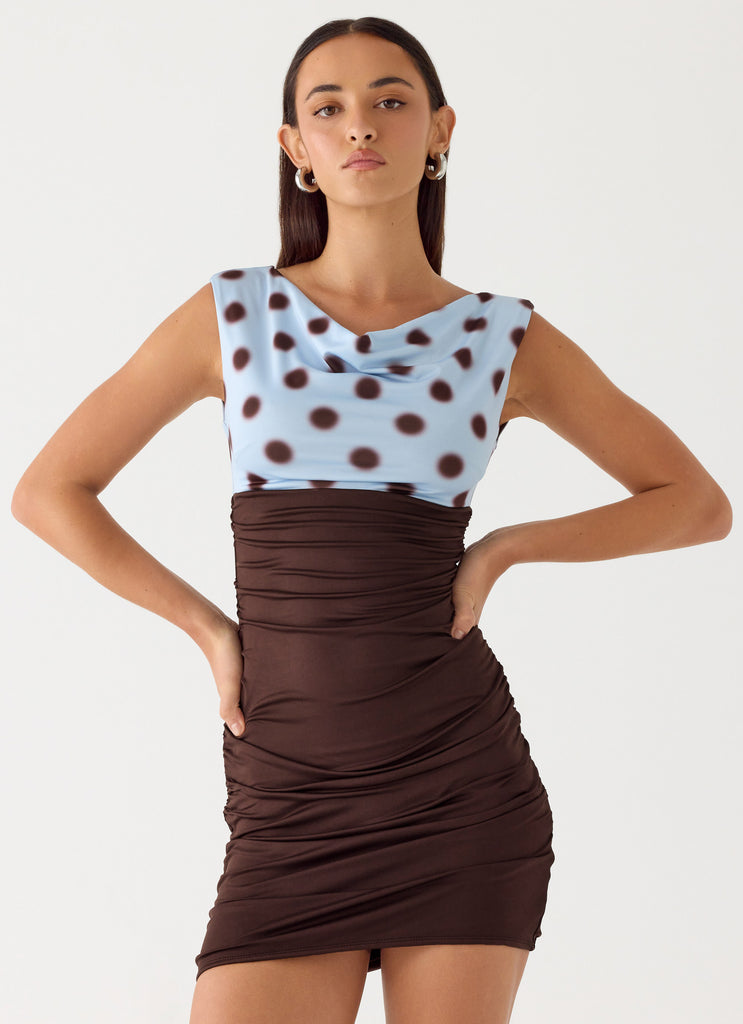Times Two Mini Dress - Chocolate Dot