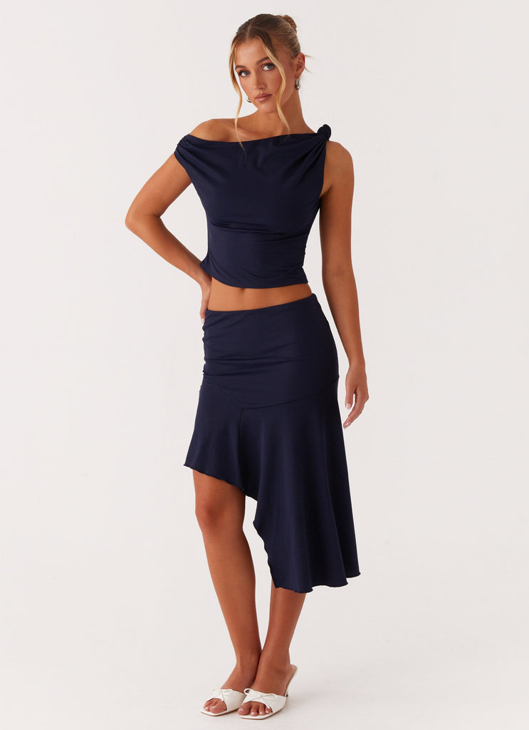 Viola Midi Skirt - Navy