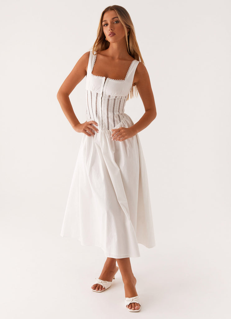 Waiting On You Midi Dress - White