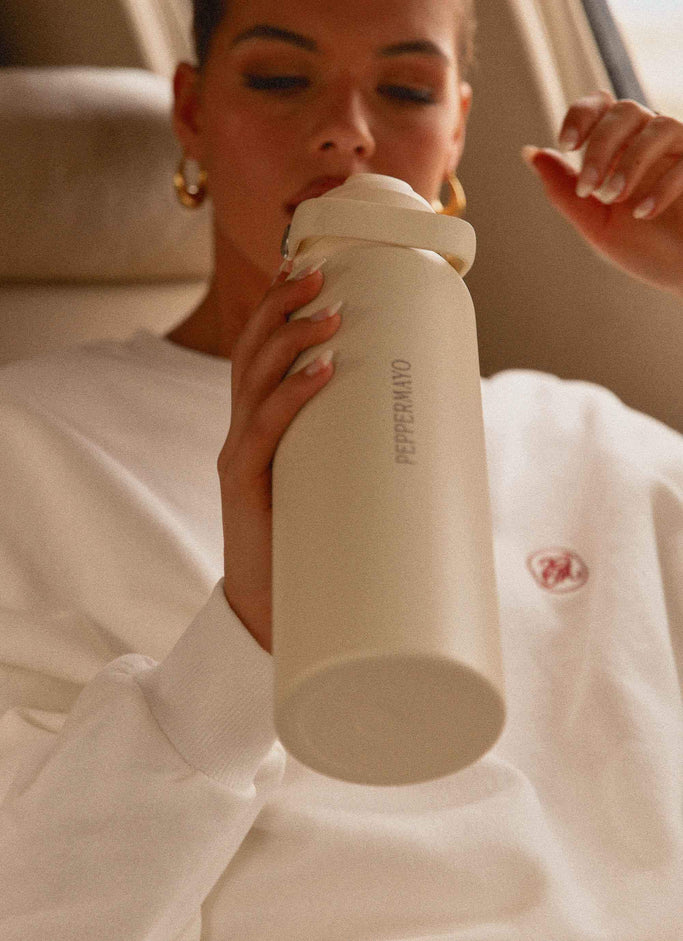 Peppermayo Water Bottle - Ivory (Free)