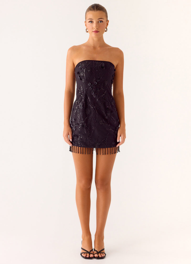 Wear My Kiss Mini Dress - Black