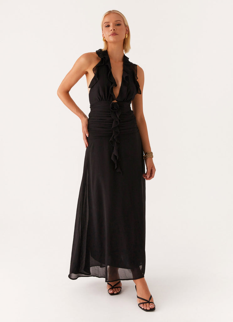 What You Need Frill Maxi Dress - Black