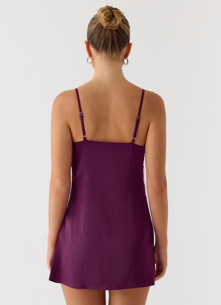 Zion Beaded Mini Dress - Mulberry