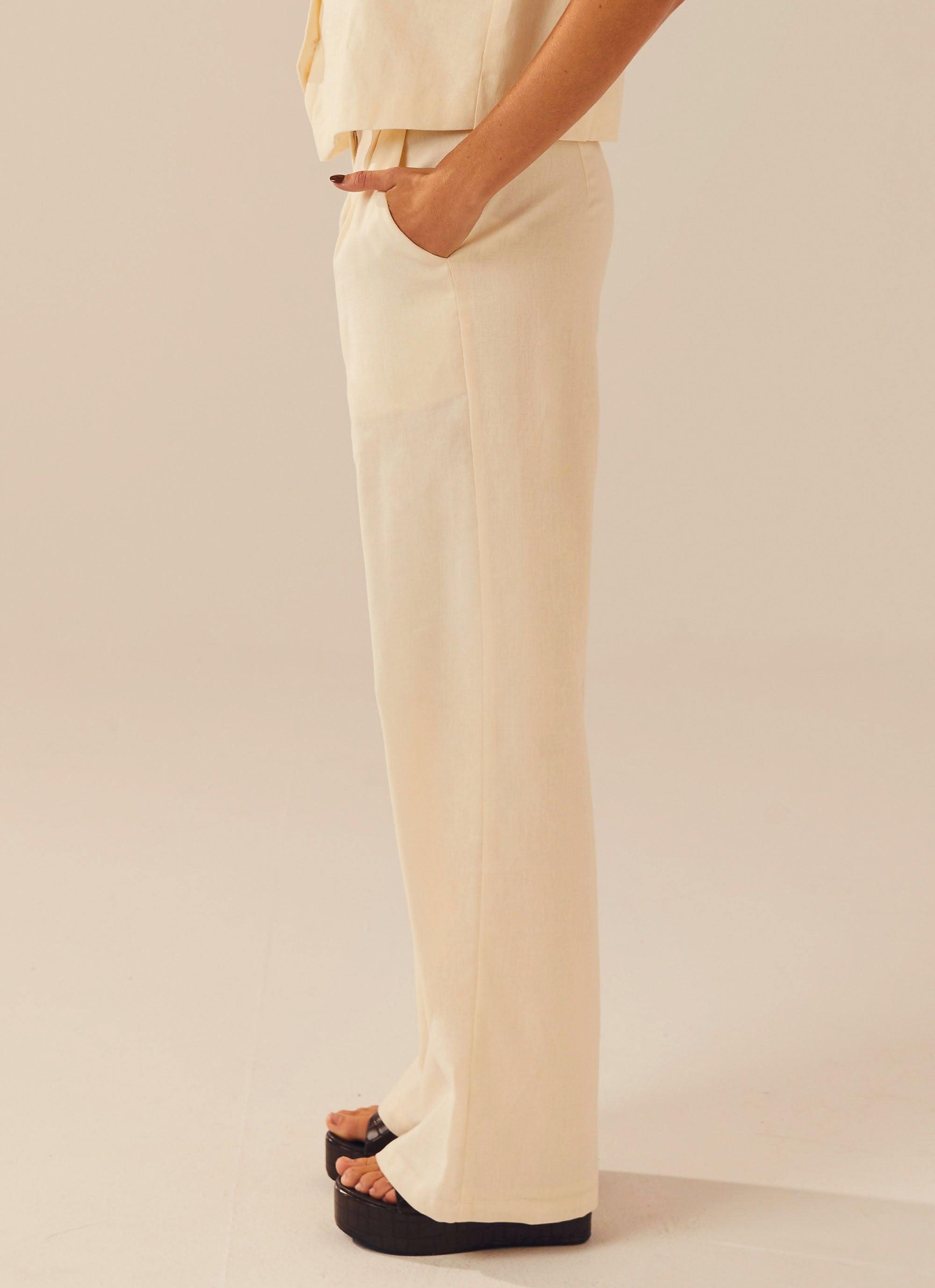 Garden Girls Linen Pants - Ivory – Peppermayo