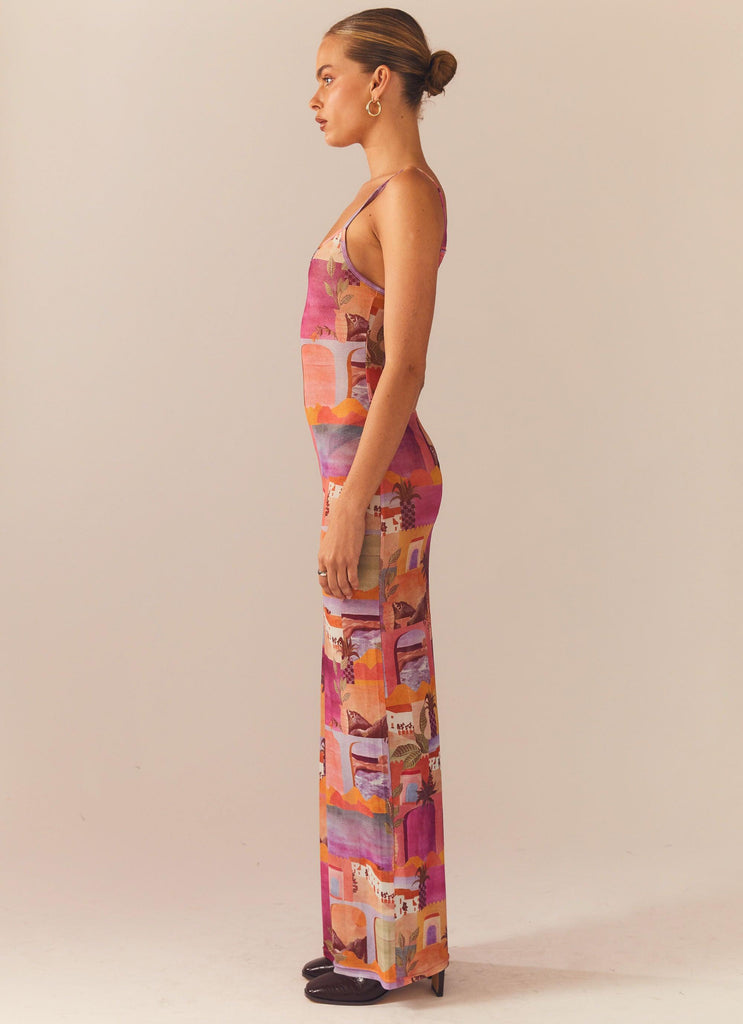 Dreams of the Desert Maxi Dress - Sunset Building - Peppermayo