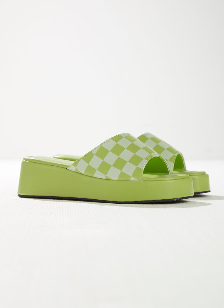 Kimora Mule - Lime Checkerboard - Peppermayo