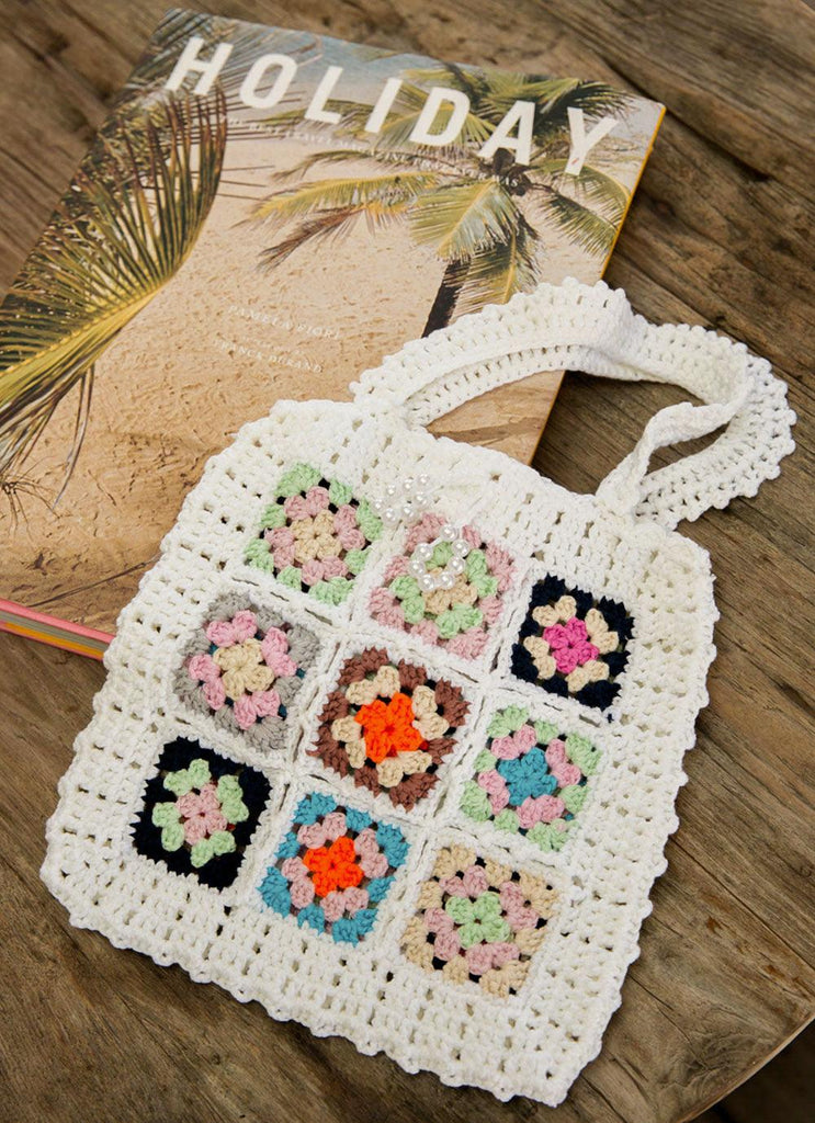 Ready for Summer Crochet Bag - White Multi - Peppermayo