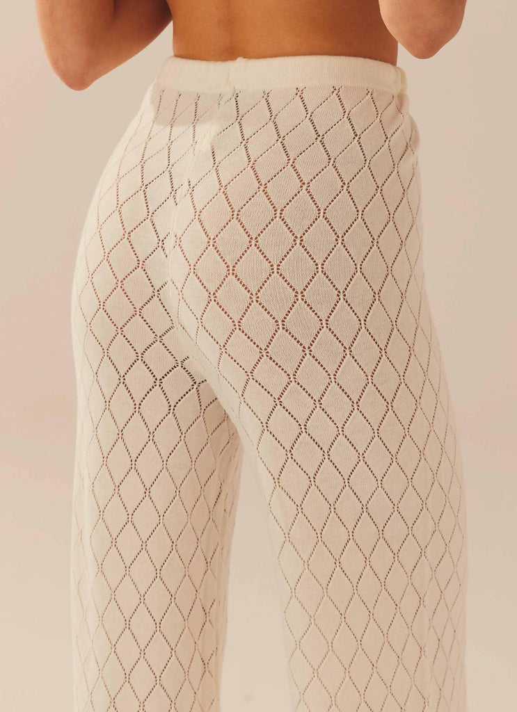 Jaded Knit Pants - White Sand - Peppermayo