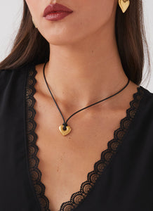 Laney Heart Rope Necklace - Gold