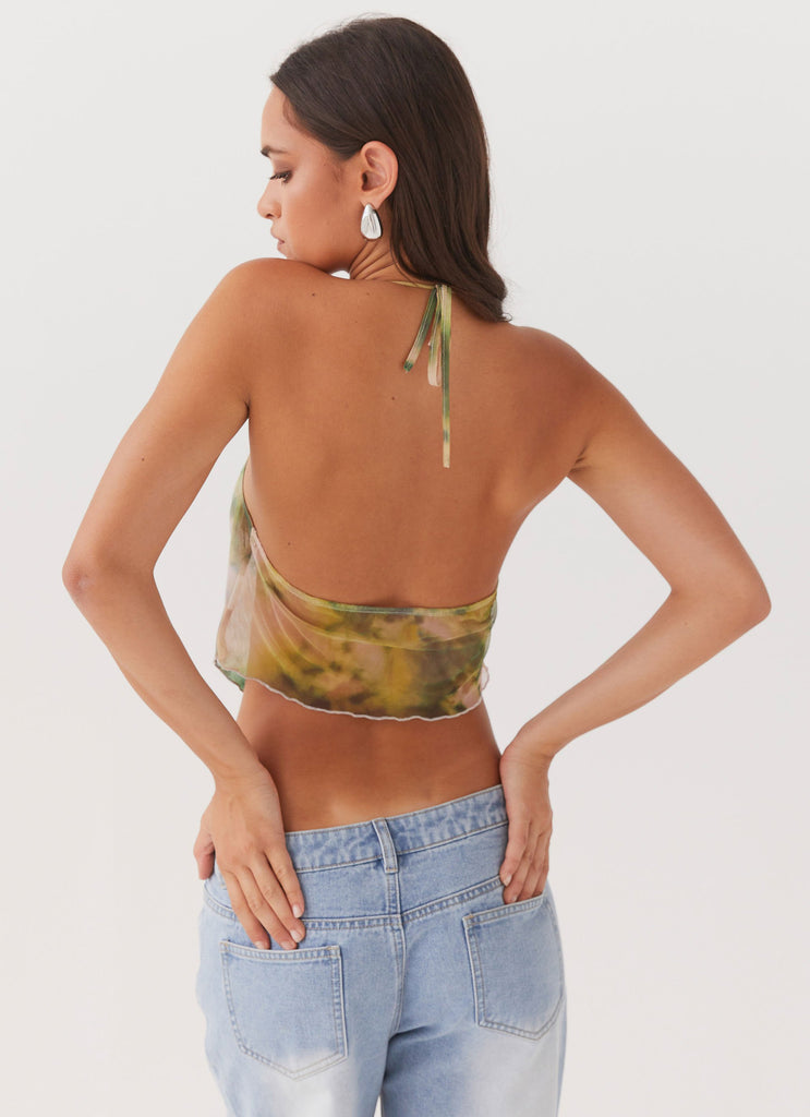 Radiant Dream Mesh Halterneck Top - Rainforest