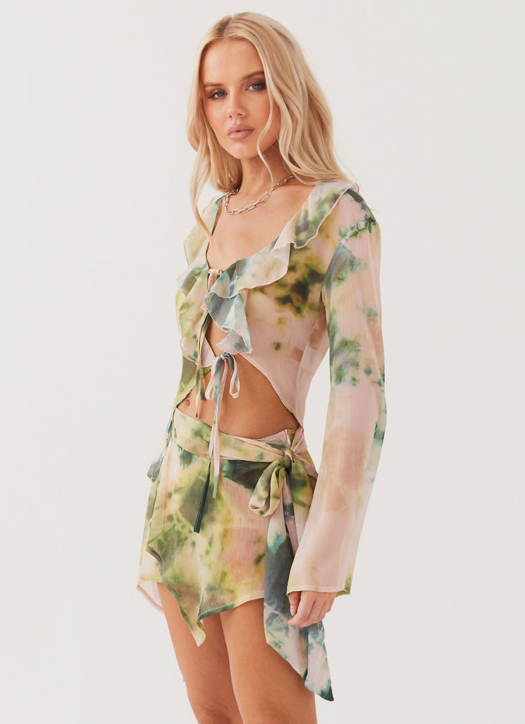 Sariah Tie Long Sleeve Top - Rainforest