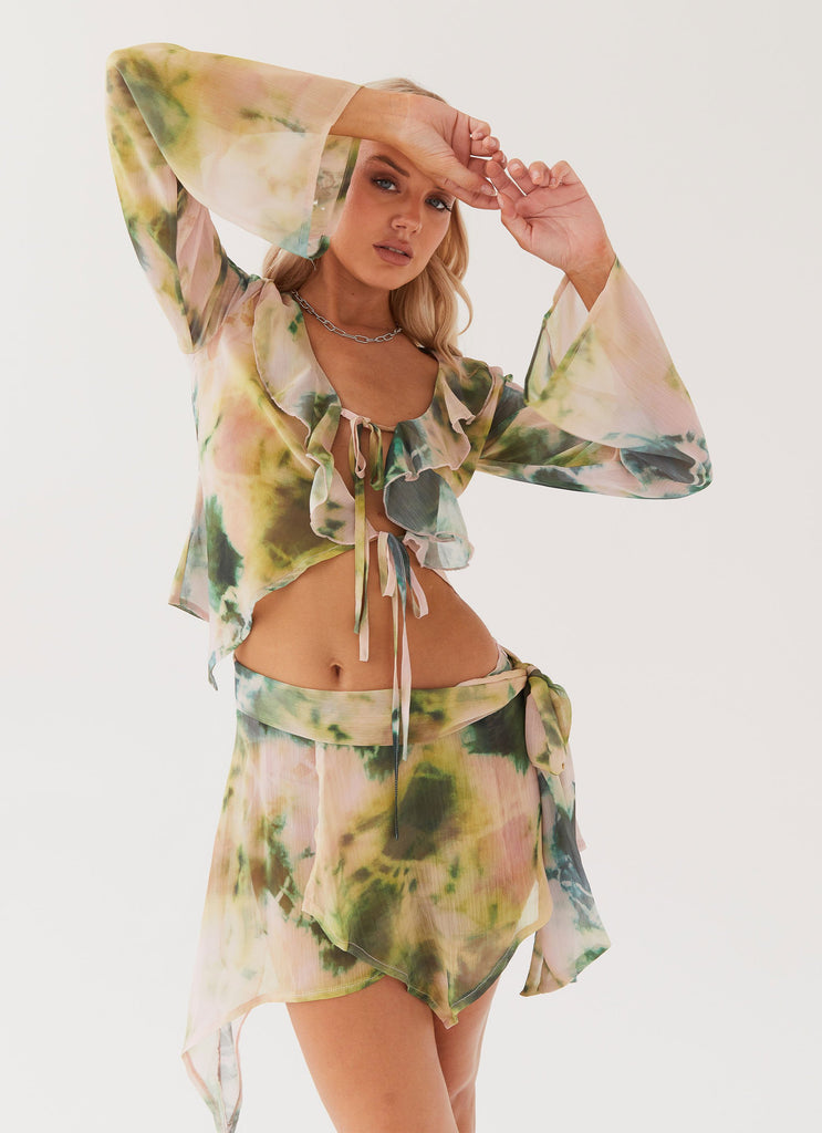 Sariah Tie Long Sleeve Top - Rainforest