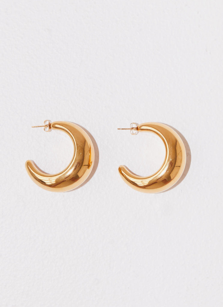 Bon Voyage Hoop Earrings - Gold