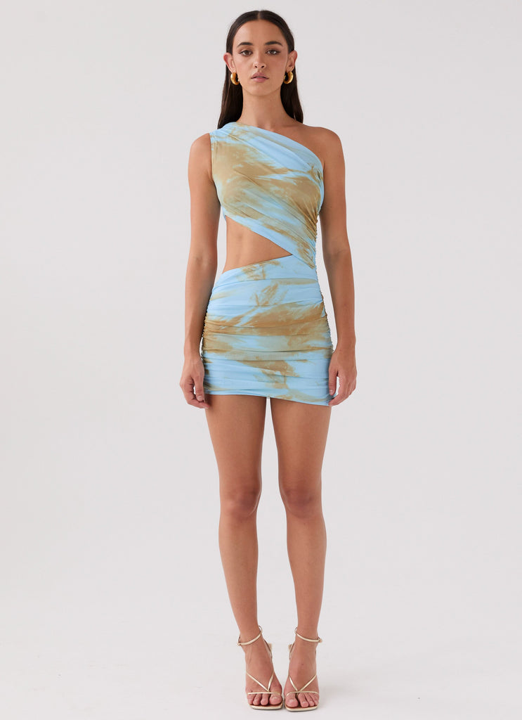 Womens Addie Mini Dress in the colour Stardust in front of a light grey background