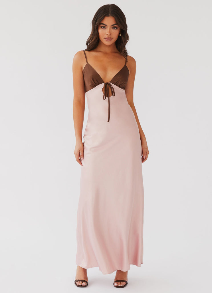 Flora Satin Maxi Dress - Blush Dreams