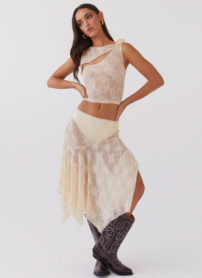 Peppermayo So Sweet Lace Fruit Crop Top - Size US