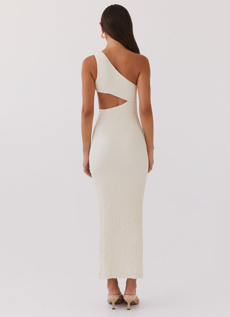 Womens North Haven Maxi Dress in the colour Ivory Wave in front of a light grey background