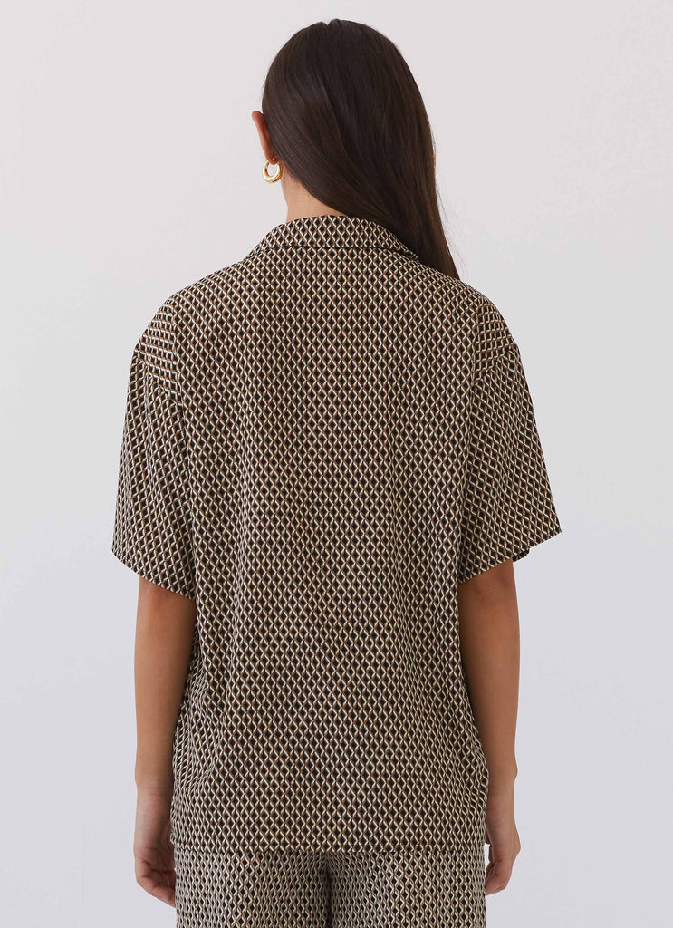 Bruno Oversized Shirt - Brown Geo