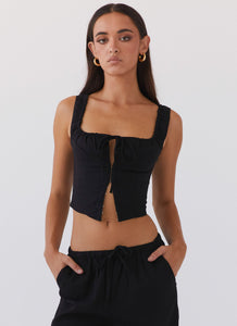 Take Me Away Corset Top - Black