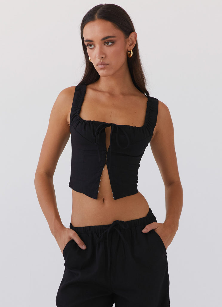 Take Me Away Corset Top - Black