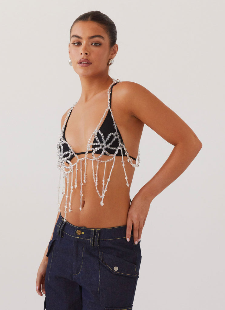 Zaira Beaded Vest Top - Opal