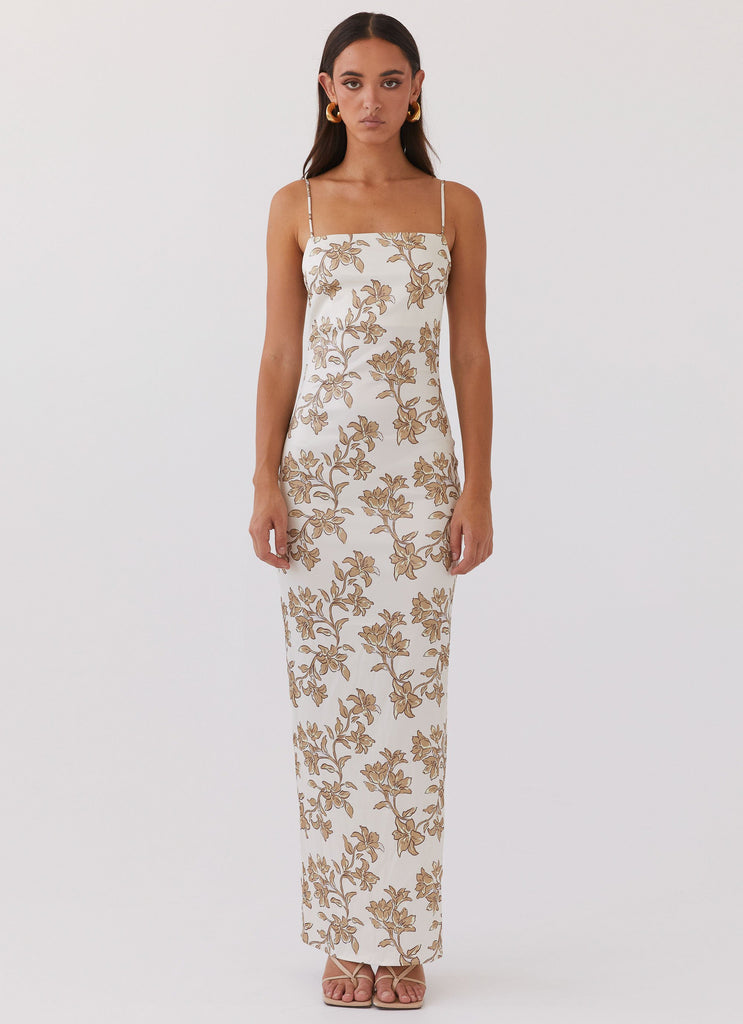 Lara Satin Maxi Dress - Hazel Bloom