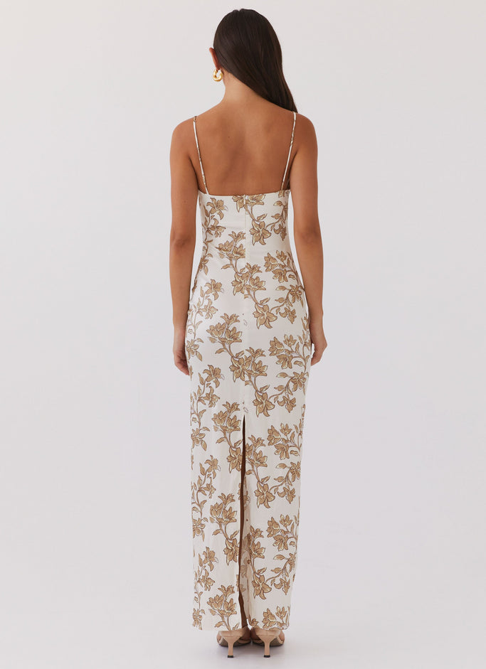 Resa Abstract Floral Ruffle Jumpsuit in Daffodil