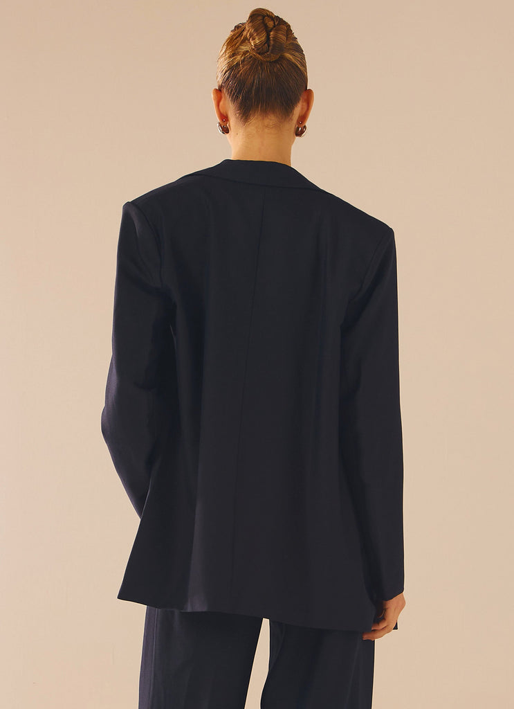 City Slicker Oversized Blazer - Navy Ink