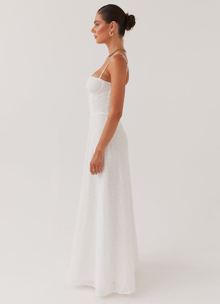 Elsie Broderie Maxi Dress - White