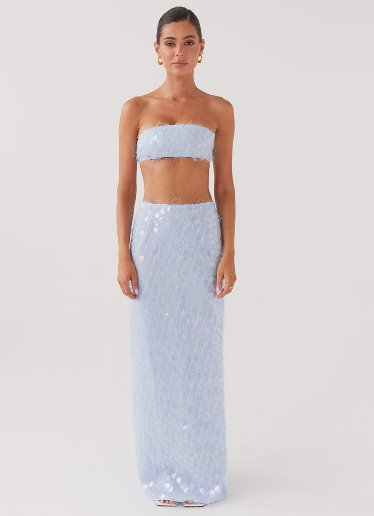 Kyleigh Textured Sequin Bandeau Top - Lavender Mist