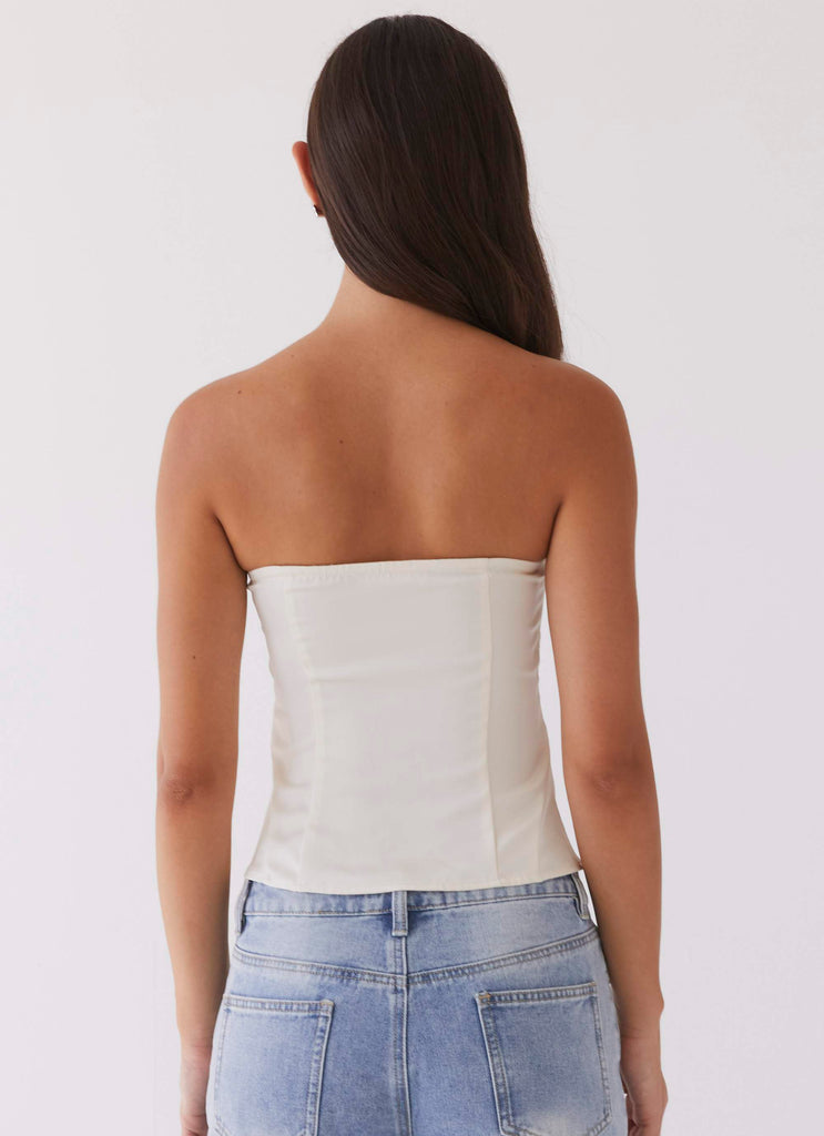 Brandi Lace Up Top - Antique