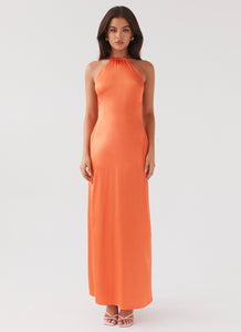 Melody Day Halterneck Maxi Dress - Tangerine