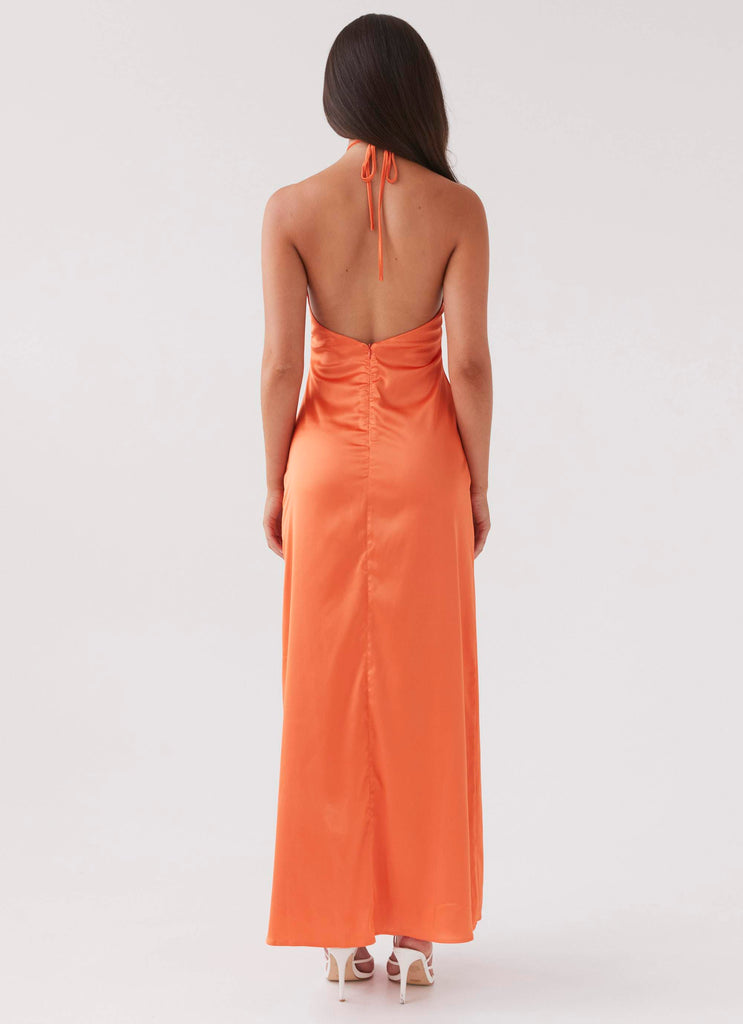 Melody Day Halterneck Maxi Dress - Tangerine